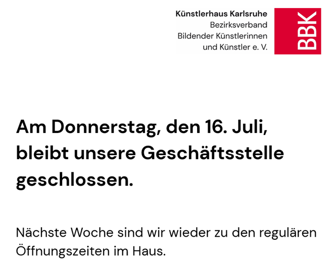 Öffnungszeiten Geschäftsstelle